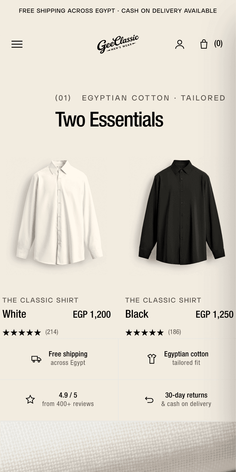 geeclassic mobile homepage