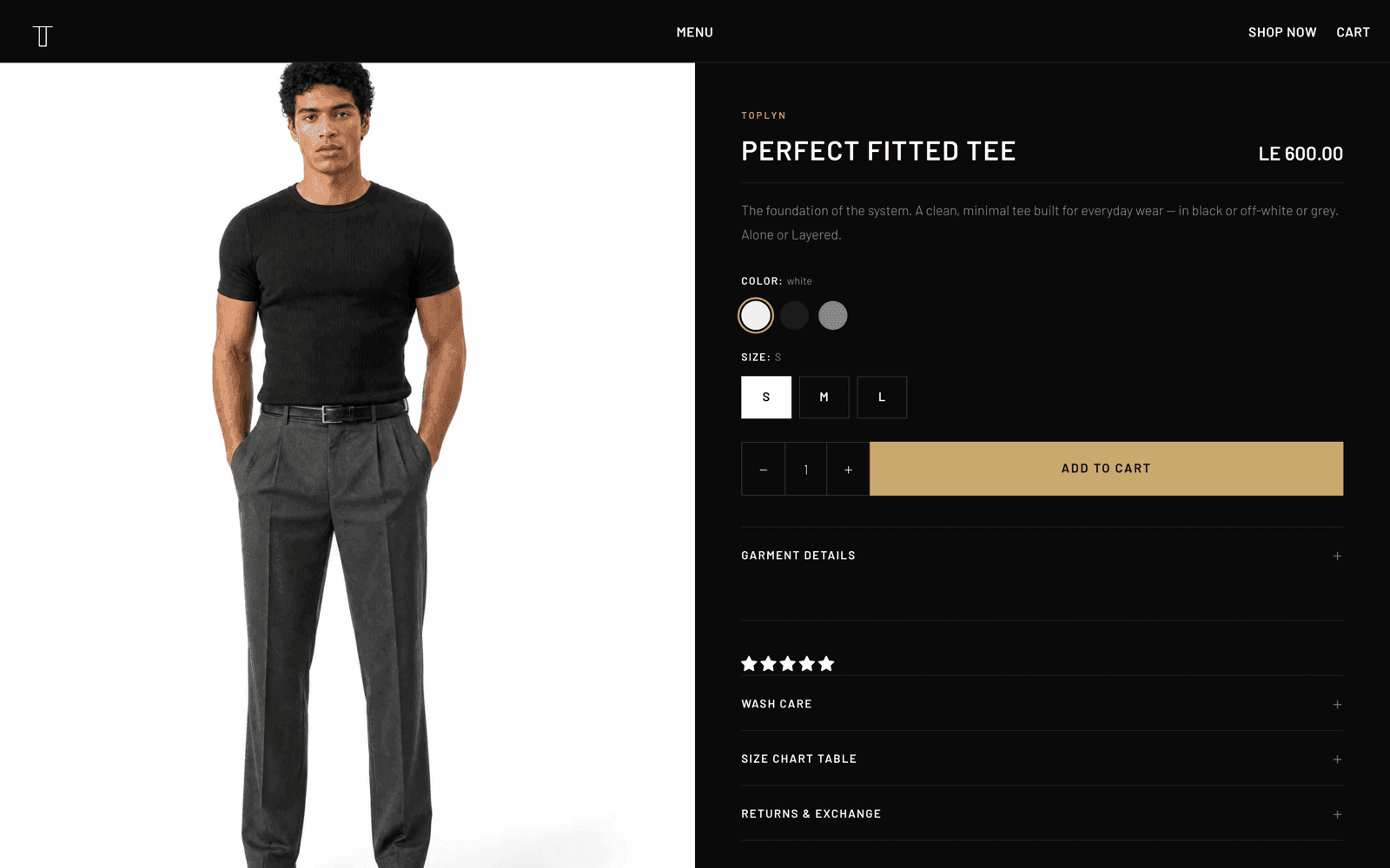 TOPLYN product page with gold add-to-cart